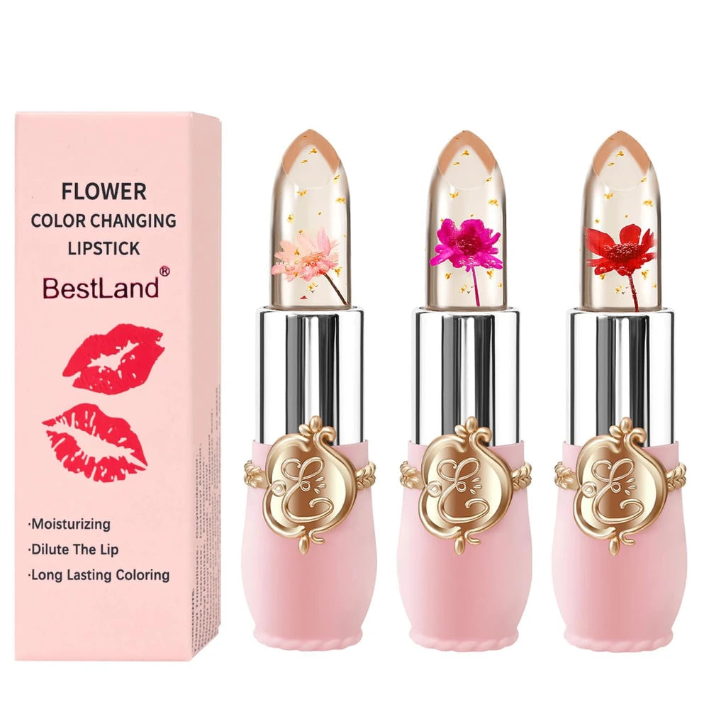 Temperature Changing Flower Jelly Lipstick Set